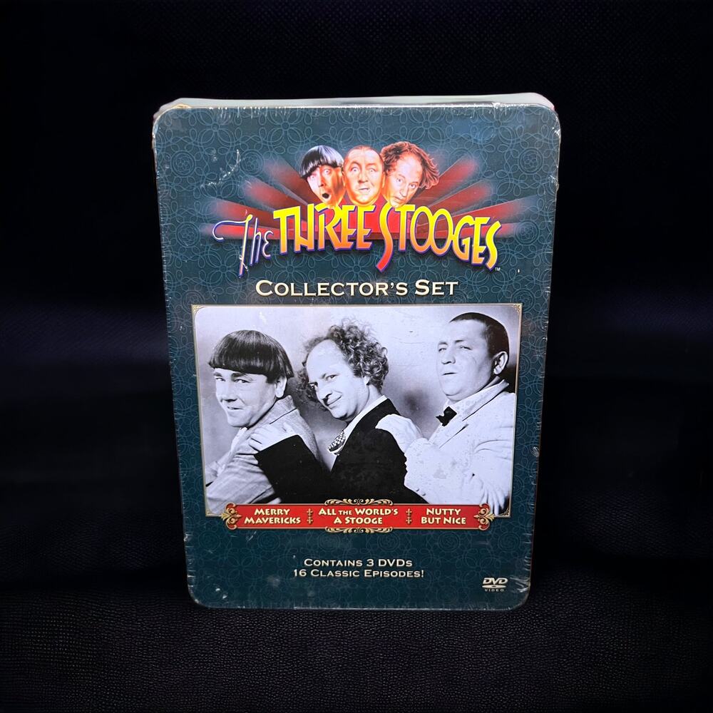 New‎ Three Stooges Collector's Set Tin 3 DVDs, 16 Episodes